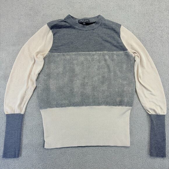 Rag & Bone Sweater Women's XS "Marissa" Color Block Merino Wool Viscose Designer - Picture 1 of 8